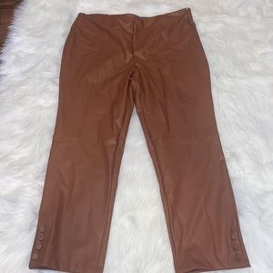Versona Brown Faux Leather Pants